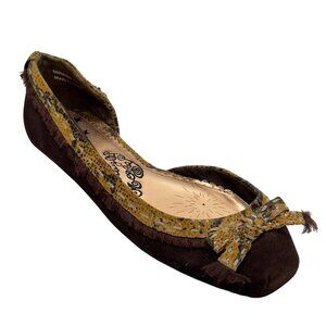 NAUGHTY MONKEY D’Orsay Brown Suede Flat Shoes Women's Size  8.5
